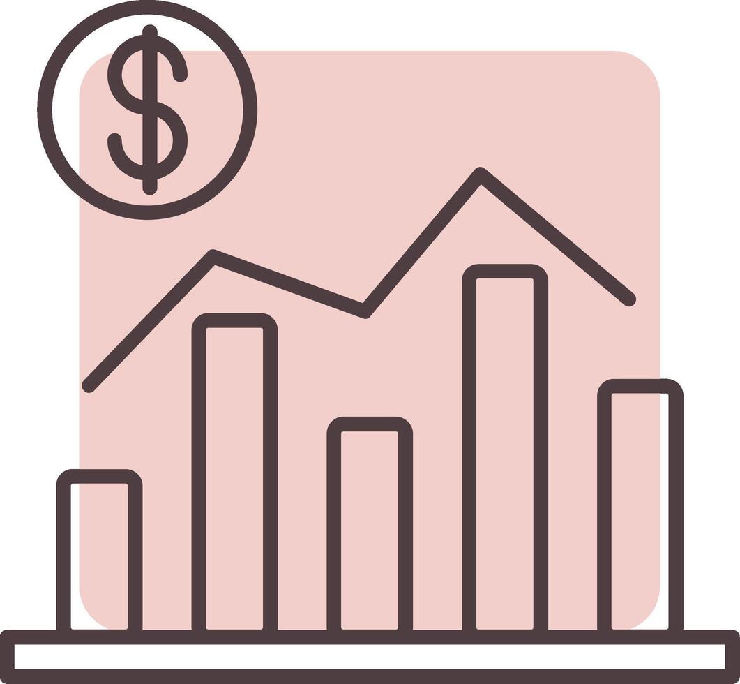 economie lijn vorm kleuren icoon vector