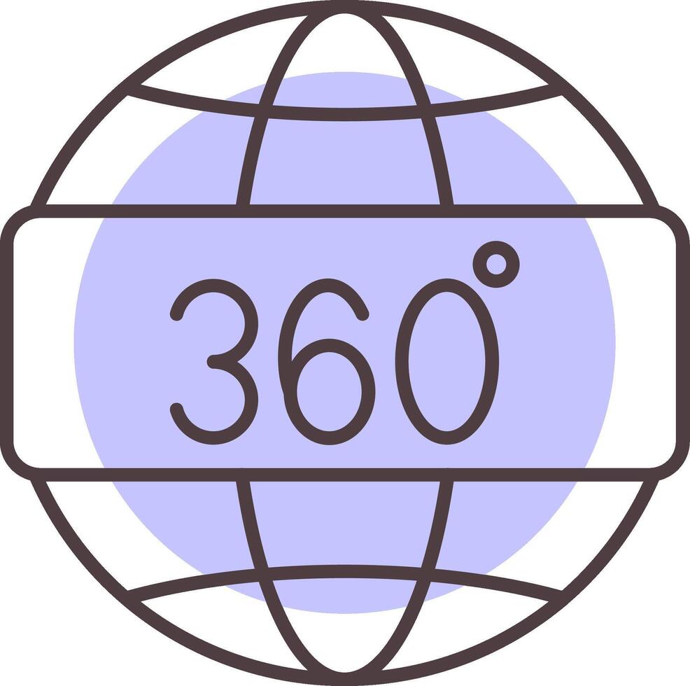 360 visie lijn vorm kleuren icoon vector