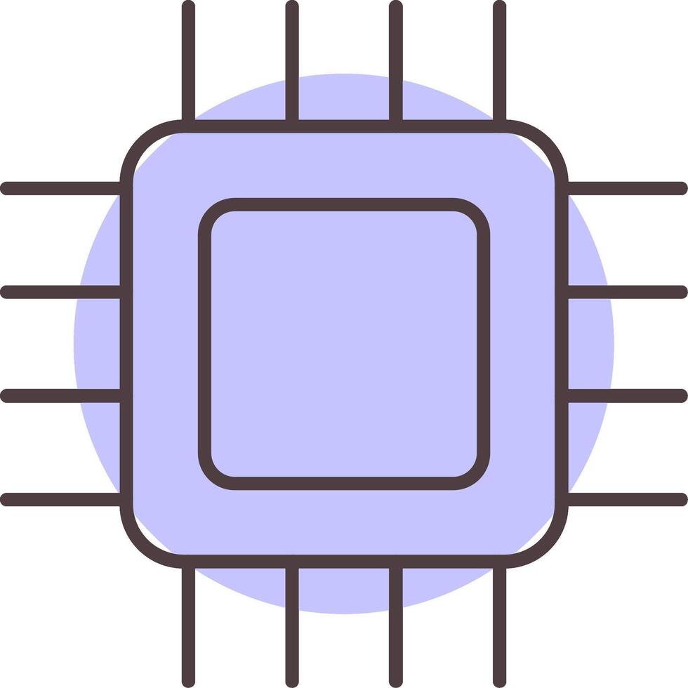 CPU lijn vorm kleuren icoon vector
