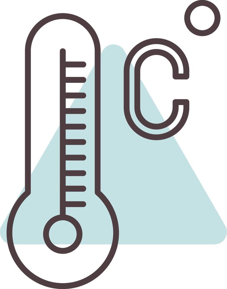 Celsius lijn vorm kleuren icoon vector