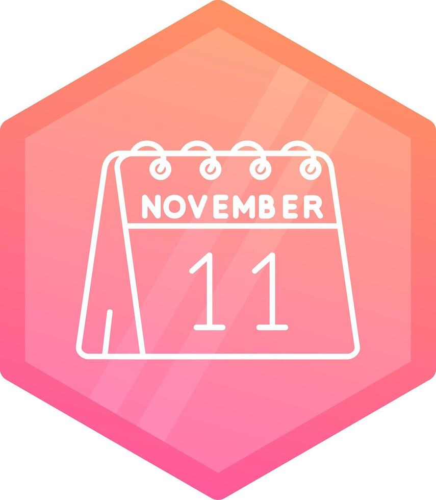 11e van november helling veelhoek icoon vector