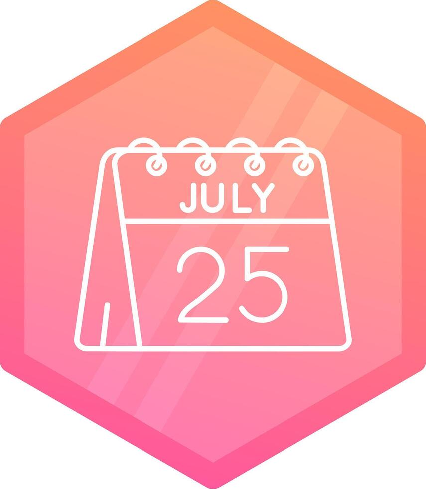 25e van juli helling veelhoek icoon vector