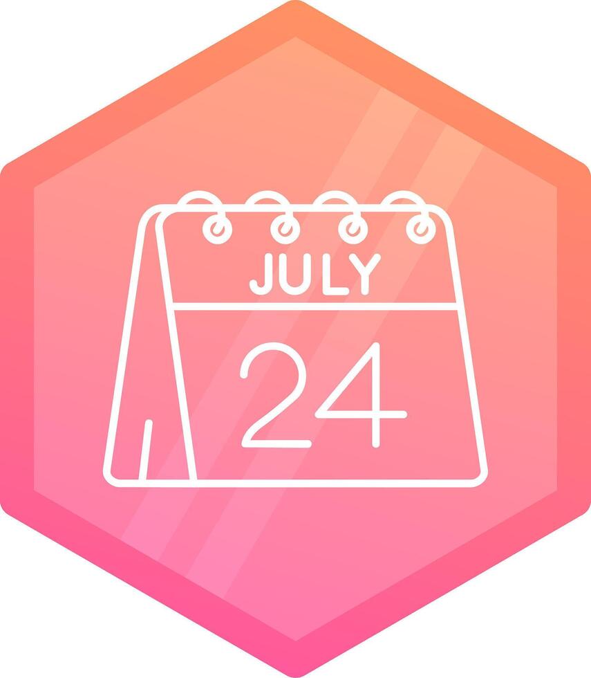 24e van juli helling veelhoek icoon vector