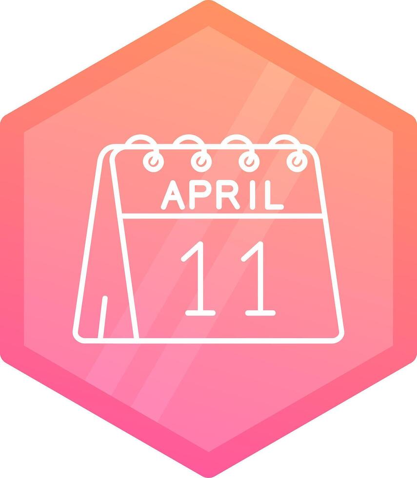 11e van april helling veelhoek icoon vector