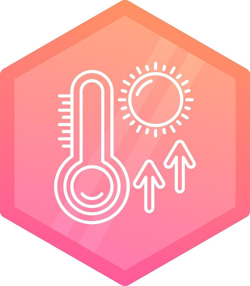 thermometer helling veelhoek icoon vector