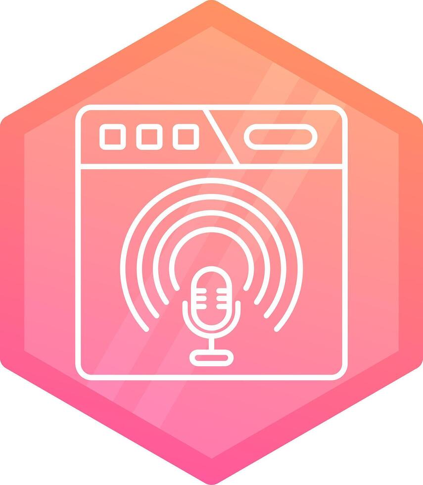 podcast helling veelhoek icoon vector