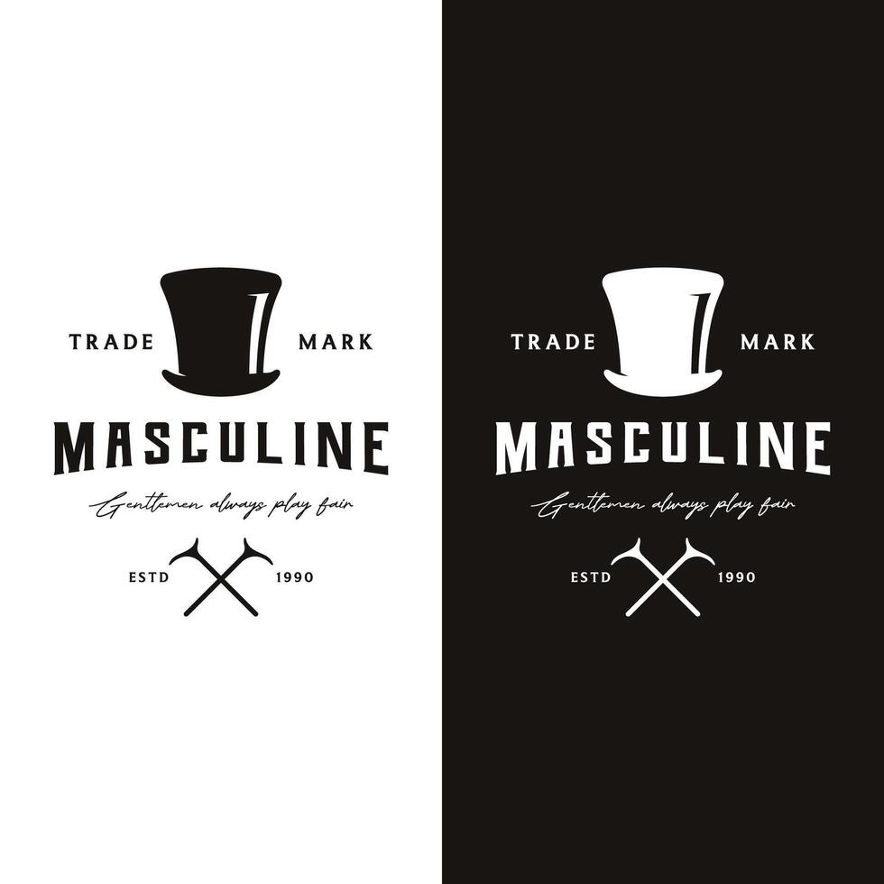 wijnoogst stijl mannelijk mijne heren logo sjabloon ontwerp.logo voor etiketten, kleding en Heren. vector