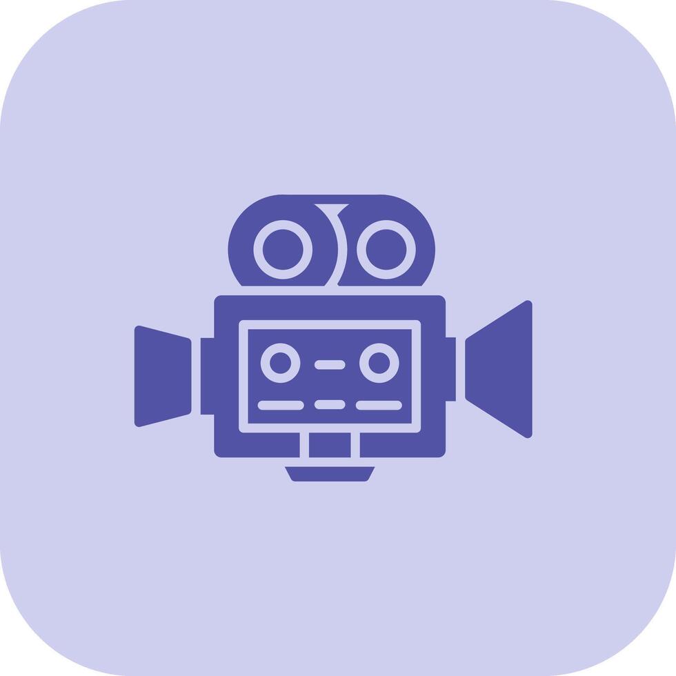 film camera glyph tritonus icoon vector