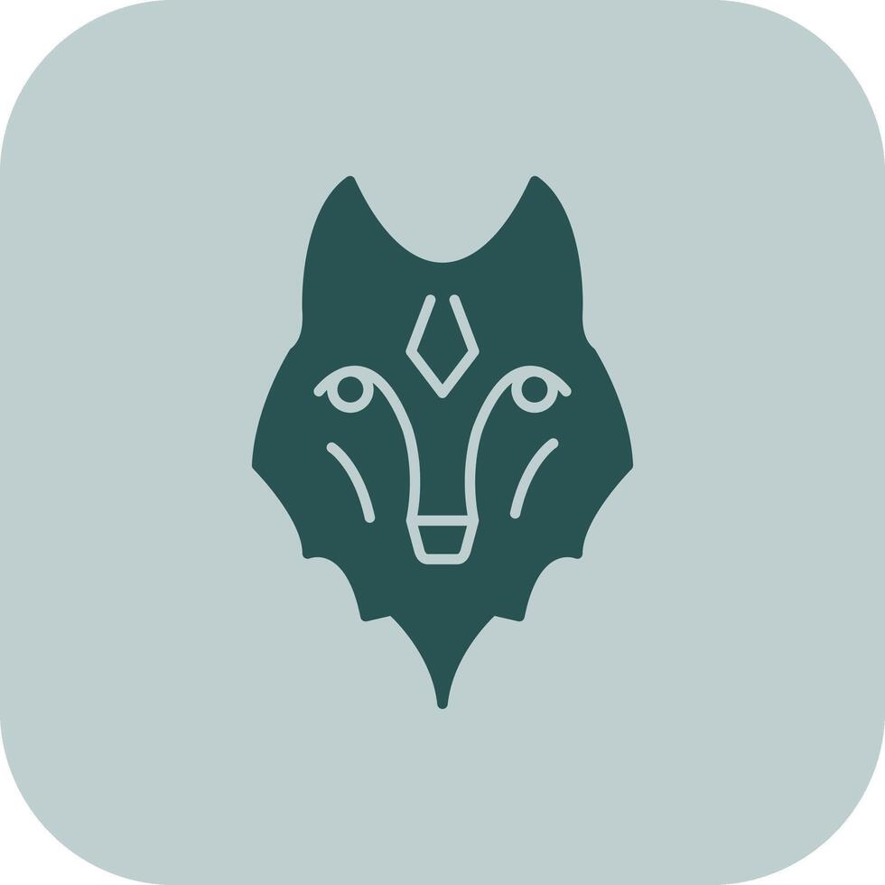 wolf glyph tritonus icoon vector