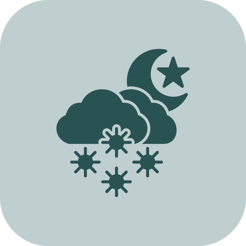 nacht sneeuw glyph tritonus icoon vector