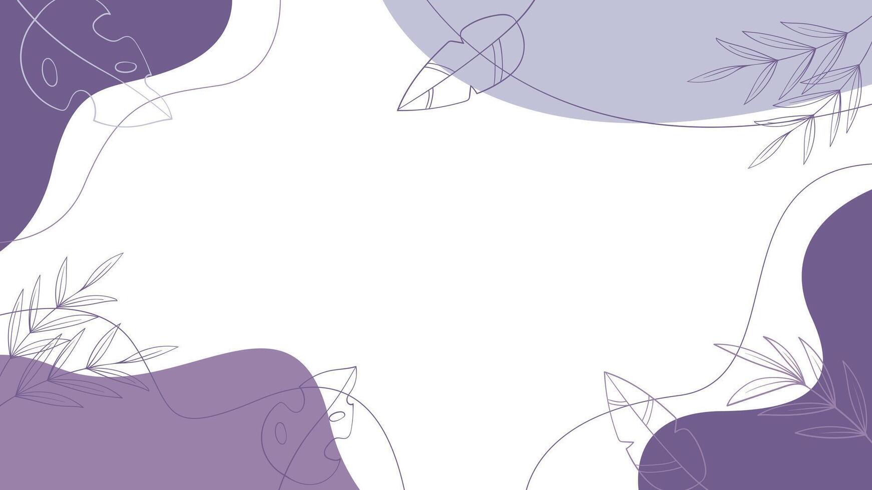 biologisch abstract minimalistische achtergrond met pastel Purper bloemen vormen en lijnen. vector illustratie voor achtergronden, presentaties, dekt, spandoeken, affiches, Sjablonen, en anderen