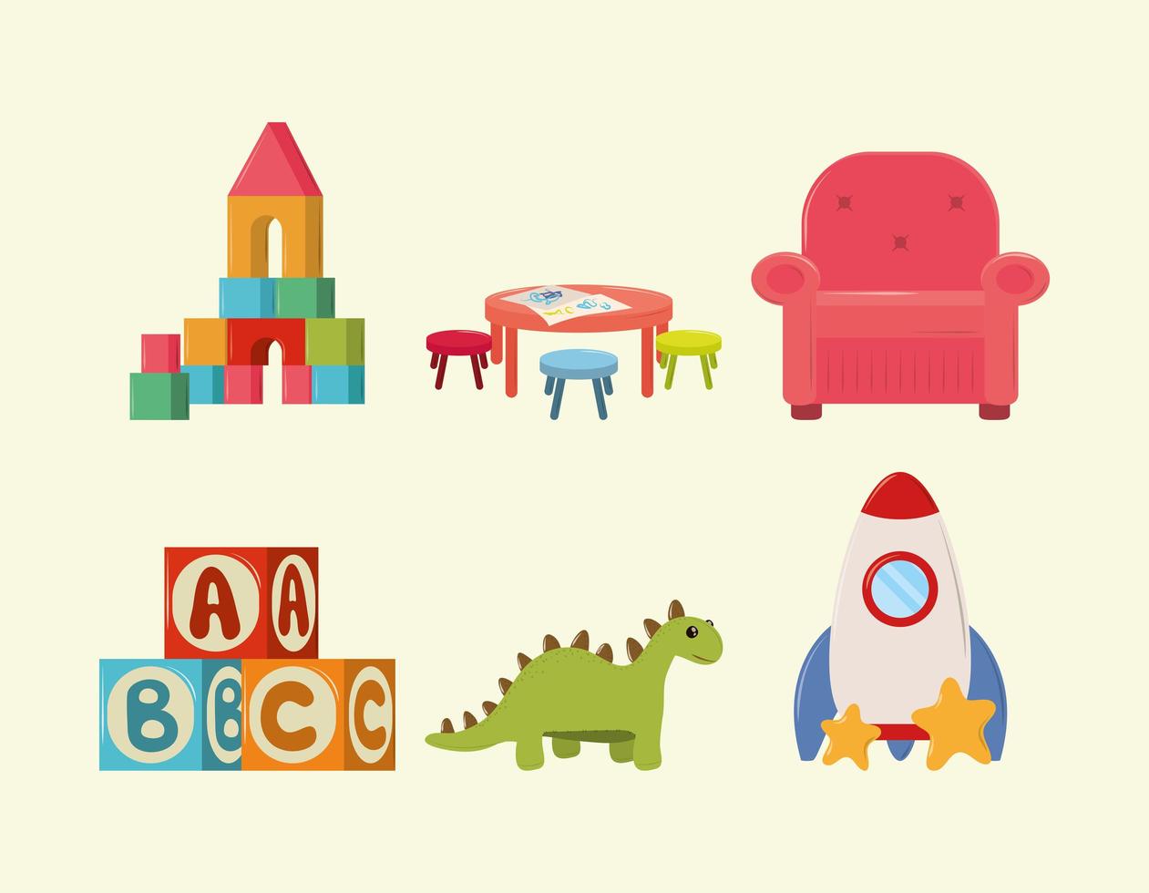 icon set kinderspeelgoed vector