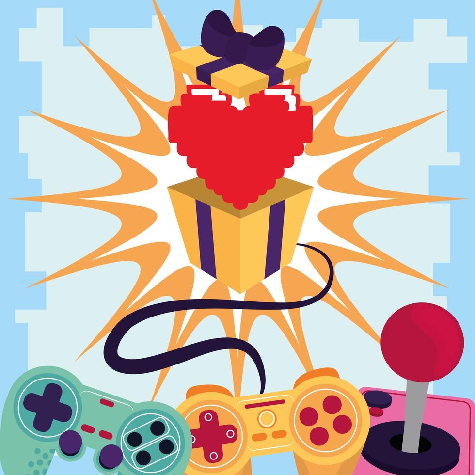 videogame cadeau en controller vector