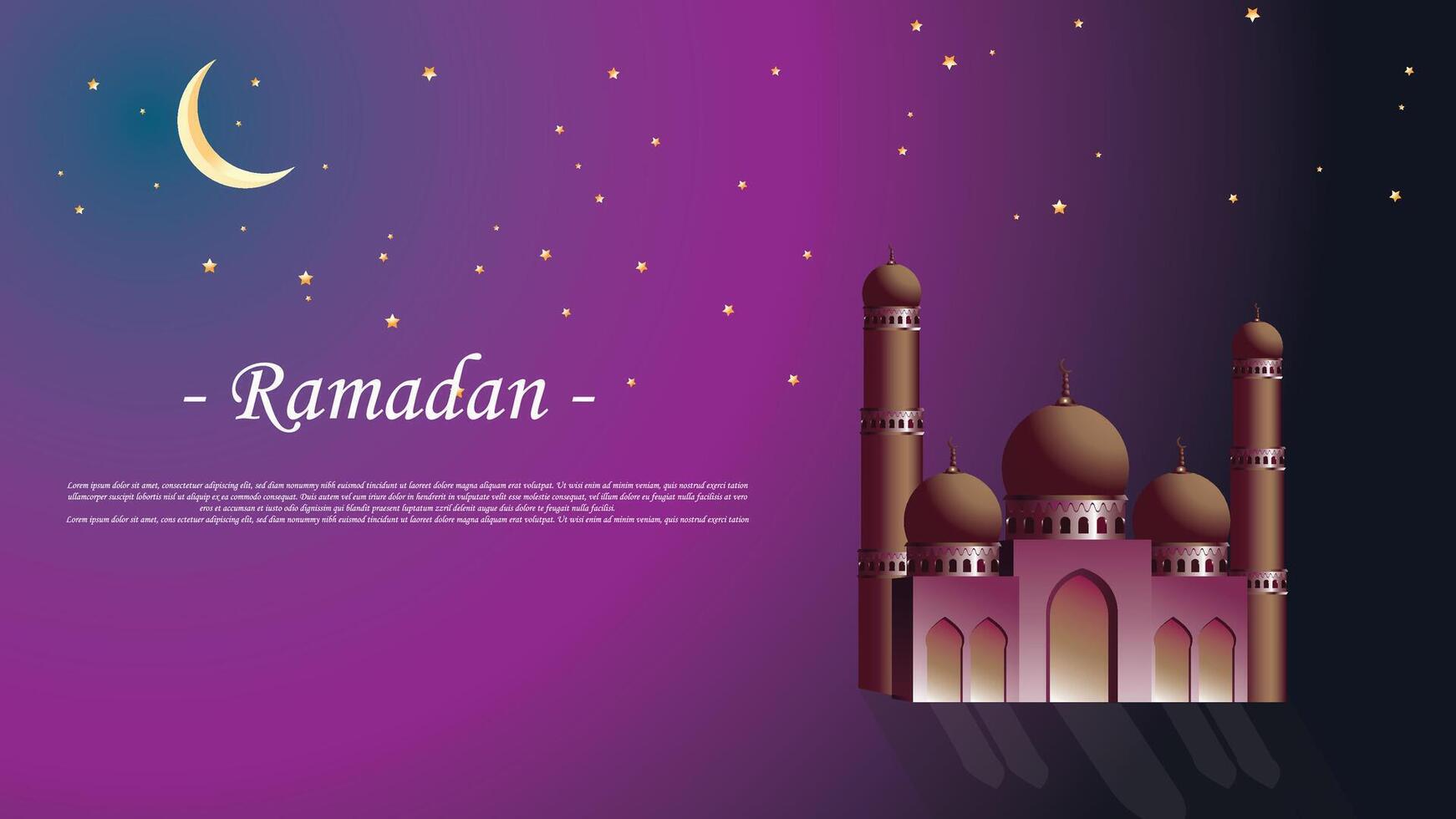 Ramadan Karim, moskee van Ramadan viering achtergrond illustratie, Islamitisch donker achtergrond vector