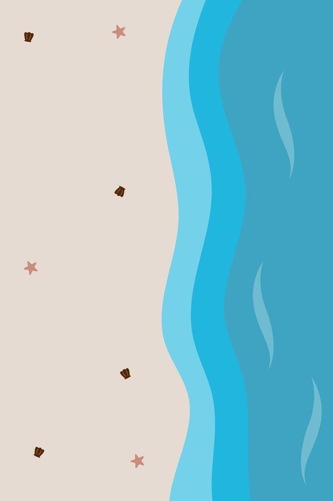 een strand met zand en golven vector