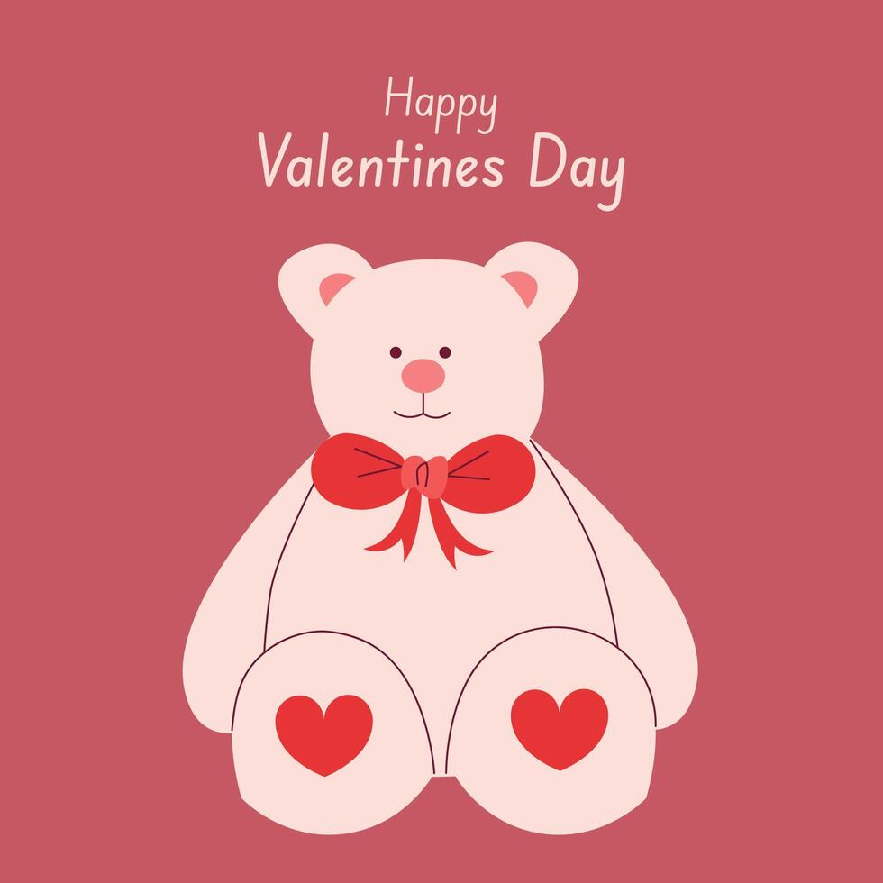 valentijnsdag dag illustratie met teddy beer vector