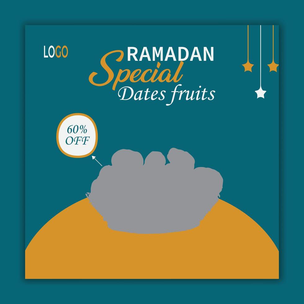 Ramadan speciaal datums fruit uitverkoop sociaal media banier sjabloon vector