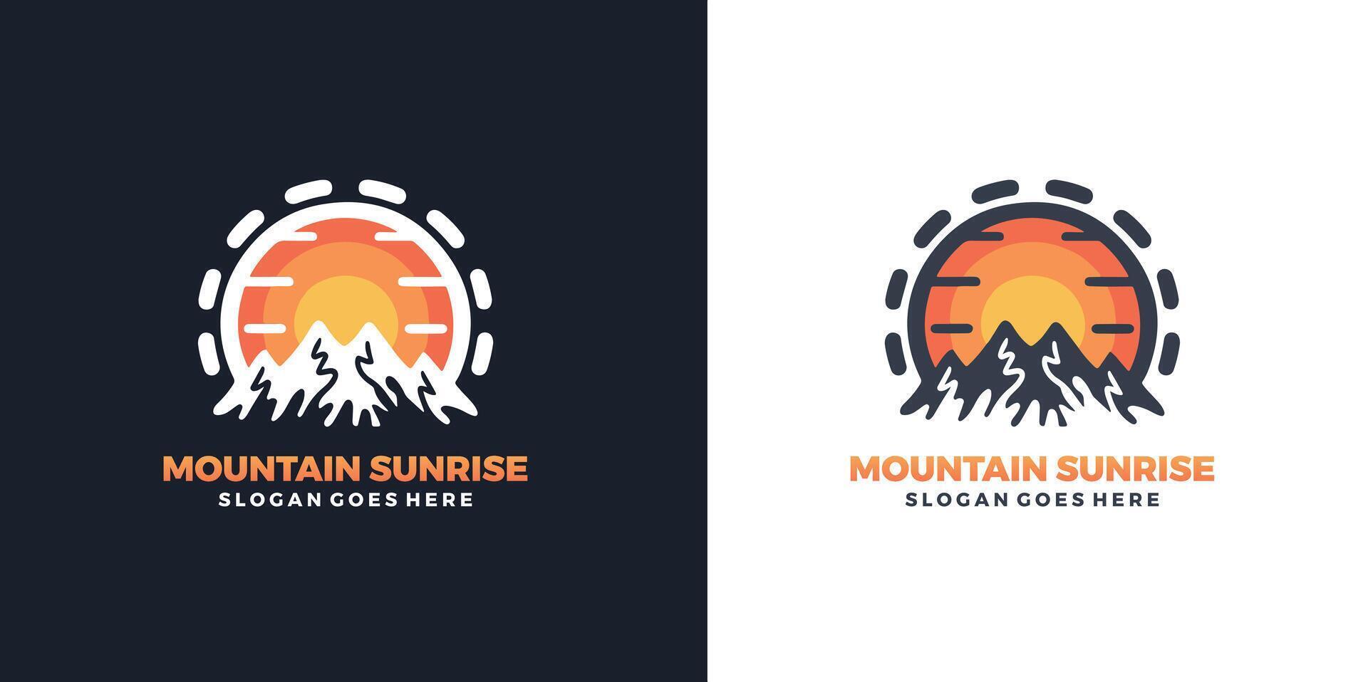 berg zonsopkomst logo , natuur logo vrij vector en vrij SVG