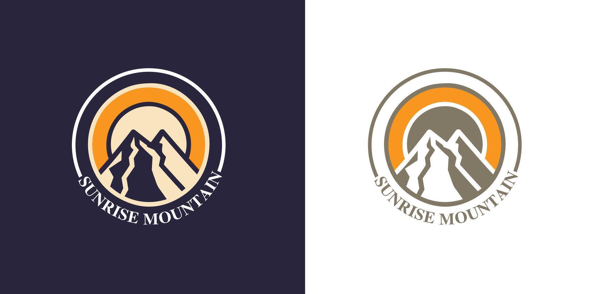 berg zonsopkomst logo , natuur logo vrij vector en vrij SVG