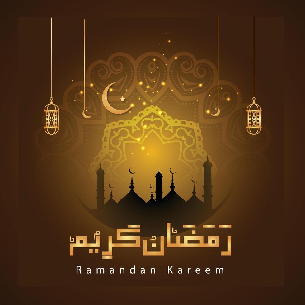 gelukkig Ramadan kareem schoonschrift vector Arabisch kunst