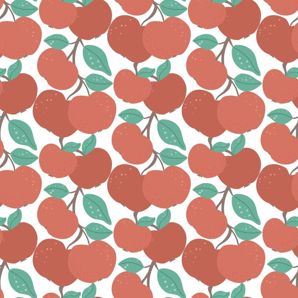 rood rijp getextureerde appels naadloos patroon vector