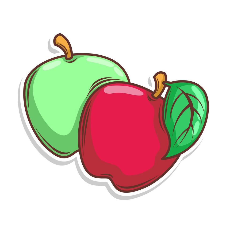 appel fruit tekening hand- trek vector illustratie