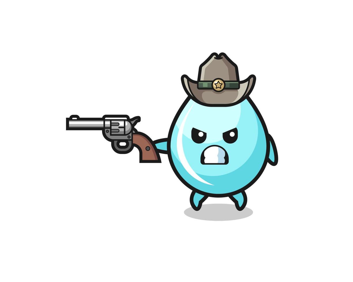 de waterdruppel-cowboy die met een pistool schiet vector