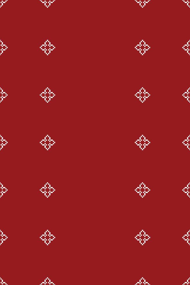 traditioneel etnisch motieven ikat meetkundig kleding stof patroon kruis steek.ikat borduurwerk etnisch oosters pixel rood achtergrond. abstract,vector,illustratie. textuur, kerst, decoratie, behang. vector