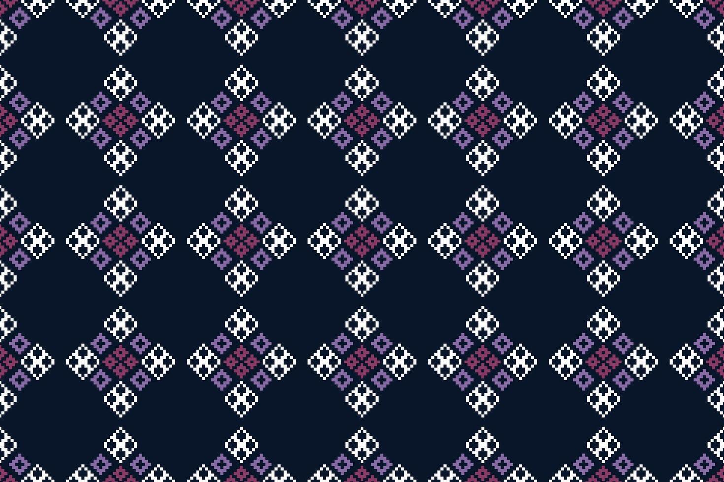 traditioneel etnisch motieven ikat meetkundig kleding stof patroon kruis steek.ikat borduurwerk etnisch oosters pixel marine blauw achtergrond. abstract,vector,illustratie. textuur, sjaal, decoratie, behang. vector