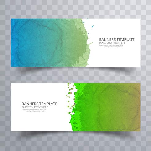 Mooie zachte kleurrijke aquarel header set vector