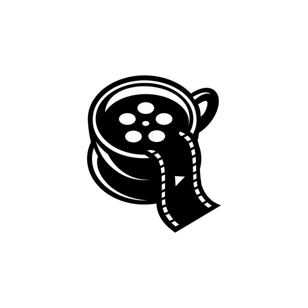 vector koffie bioscoop logo, vector kop van koffie en film haspel