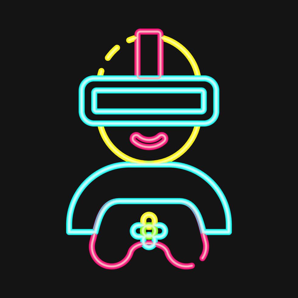 icoon virtueel realiteit. esports gaming elementen. pictogrammen in neon stijl. mooi zo voor afdrukken, affiches, logo, advertentie, infographics, enz. vector