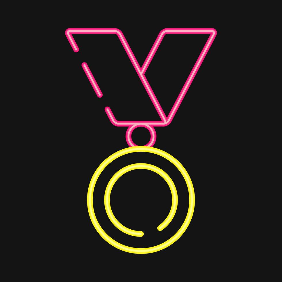 icoon medaille. esports gaming elementen. pictogrammen in neon stijl. mooi zo voor afdrukken, affiches, logo, advertentie, infographics, enz. vector