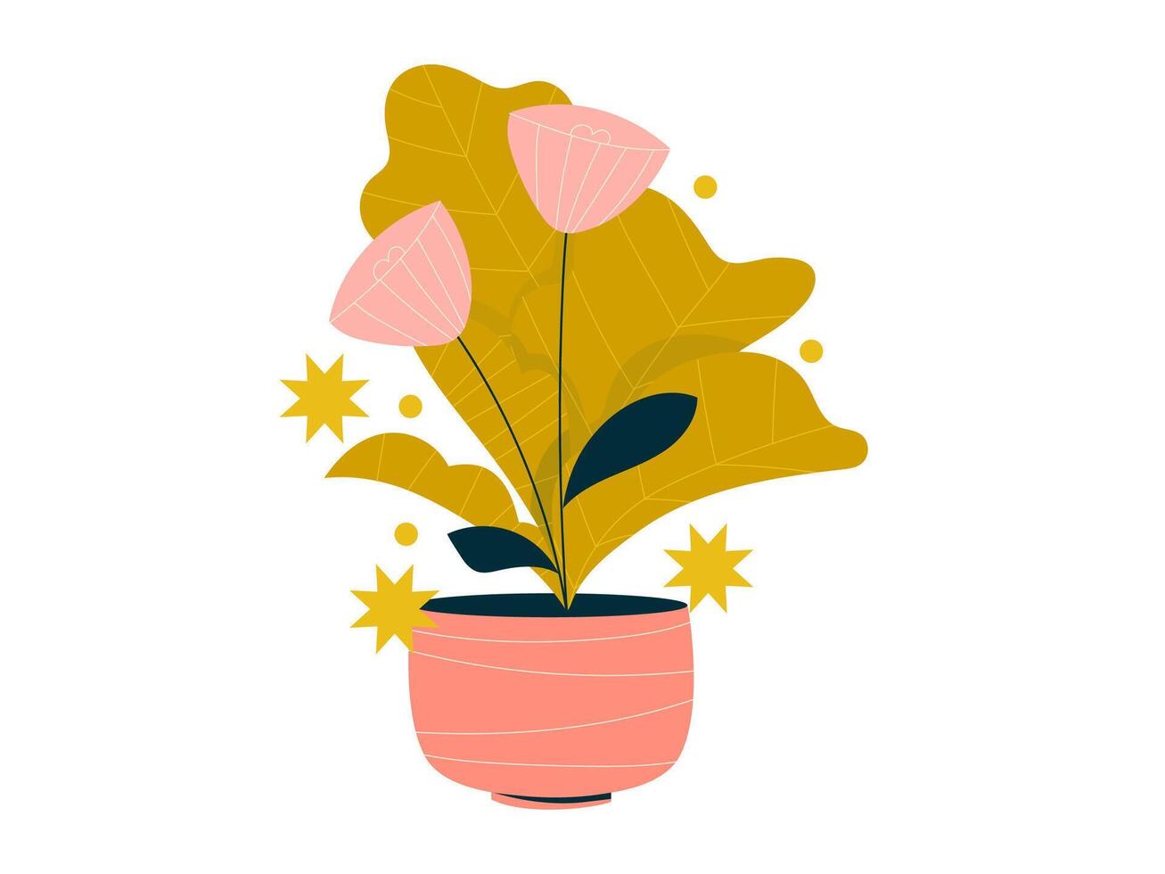 bloemen en aard sticker illustratie vector
