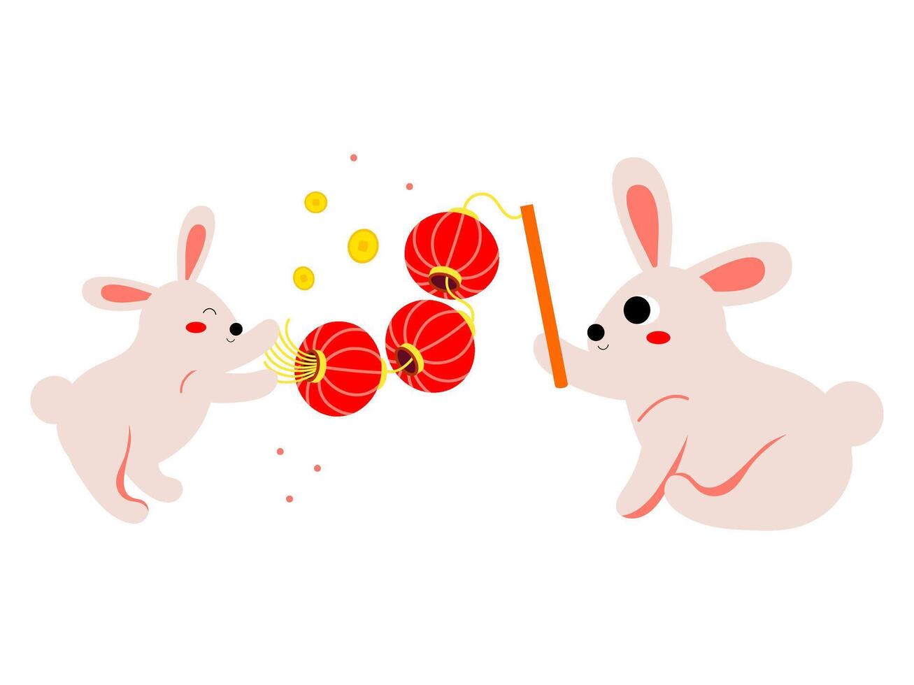 Chinese konijn illustratie schattig konijn nieuw jaar vector