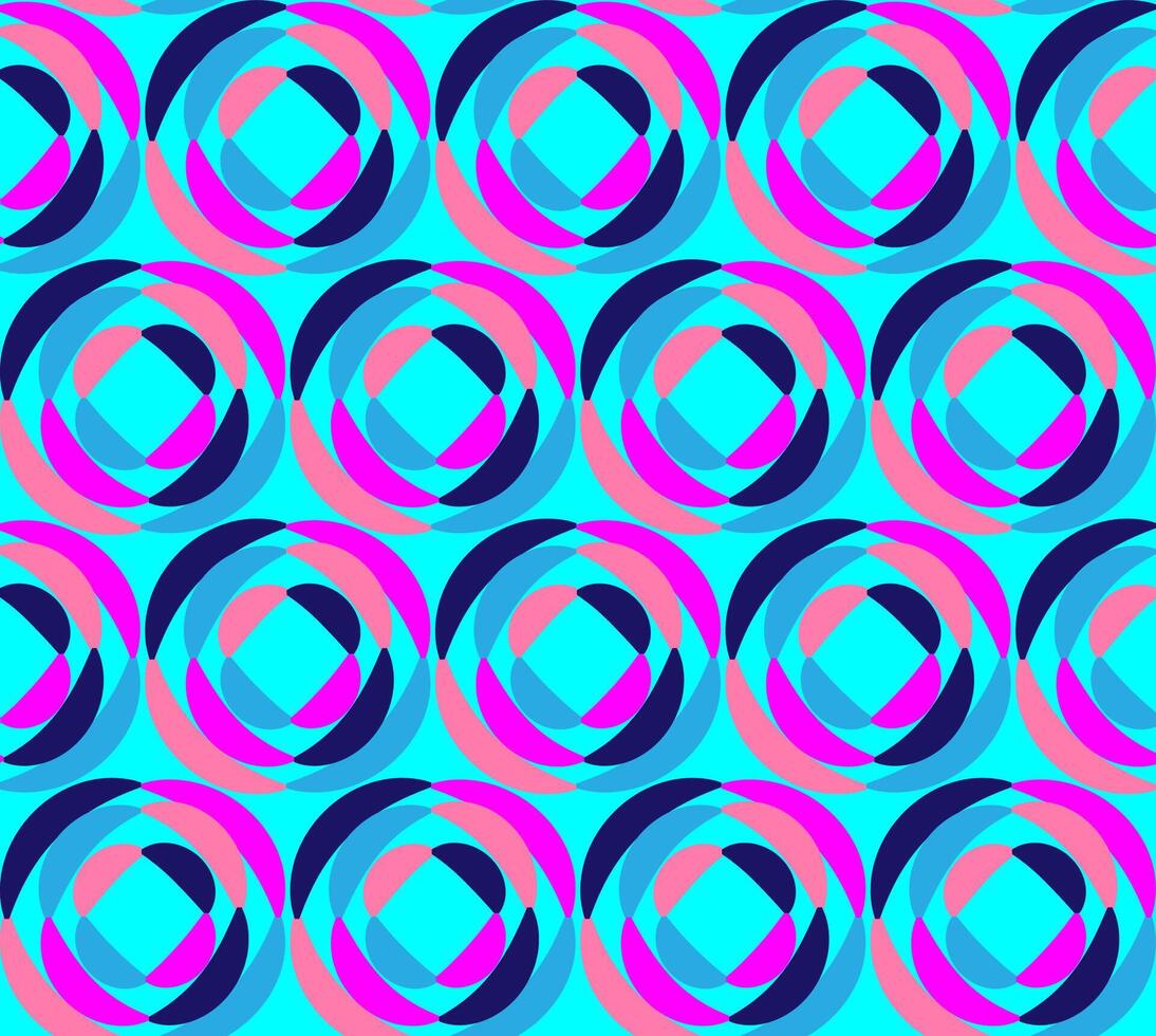 ronde abstract meetkundig patroon in roze kleur Aan blauw achtergrond vector