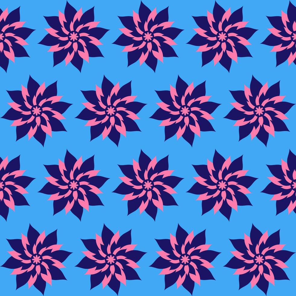 vector naadloos structuur in de het formulier van abstract roze patronen Aan een blauw achtergrond