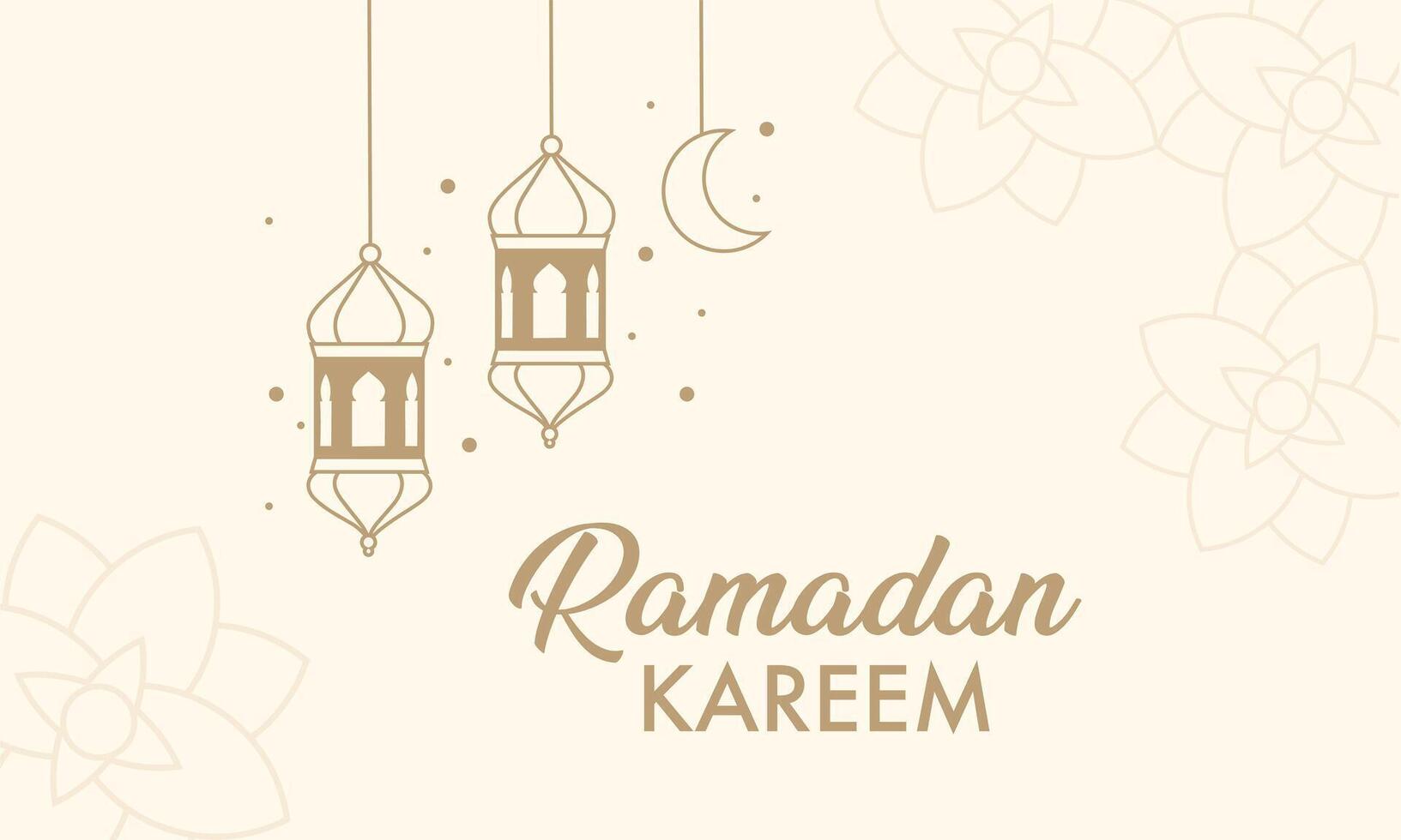 Ramadan kareem achtergrond met lamp en maan. vector