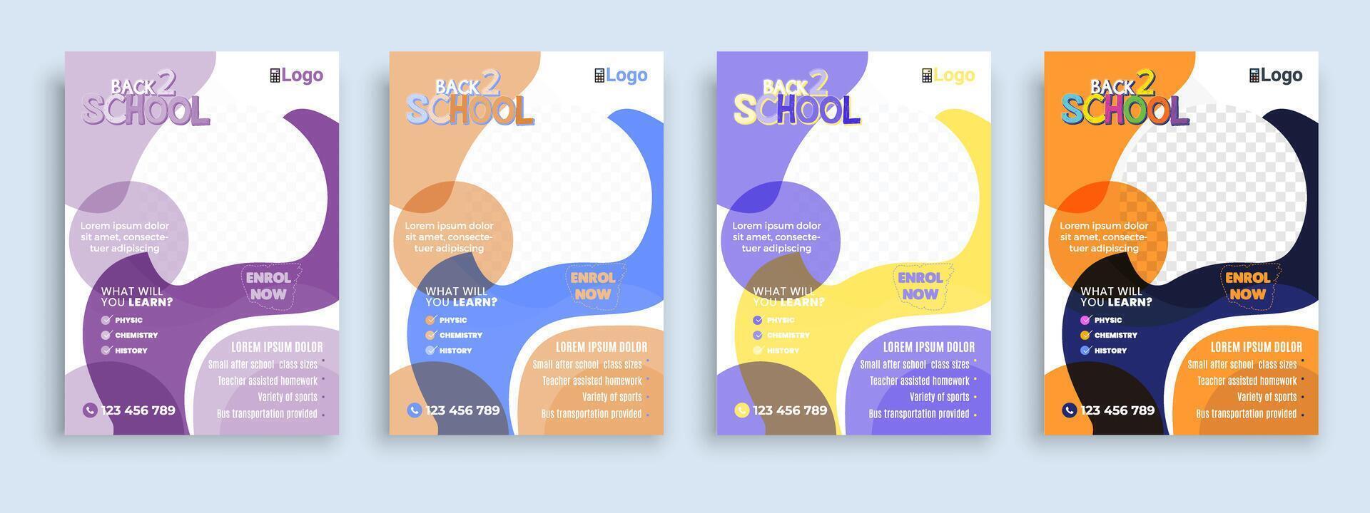 folder brochure Hoes sjabloon voor kinderen terug naar school- onderwijs toelating lay-out ontwerp sjabloon vector