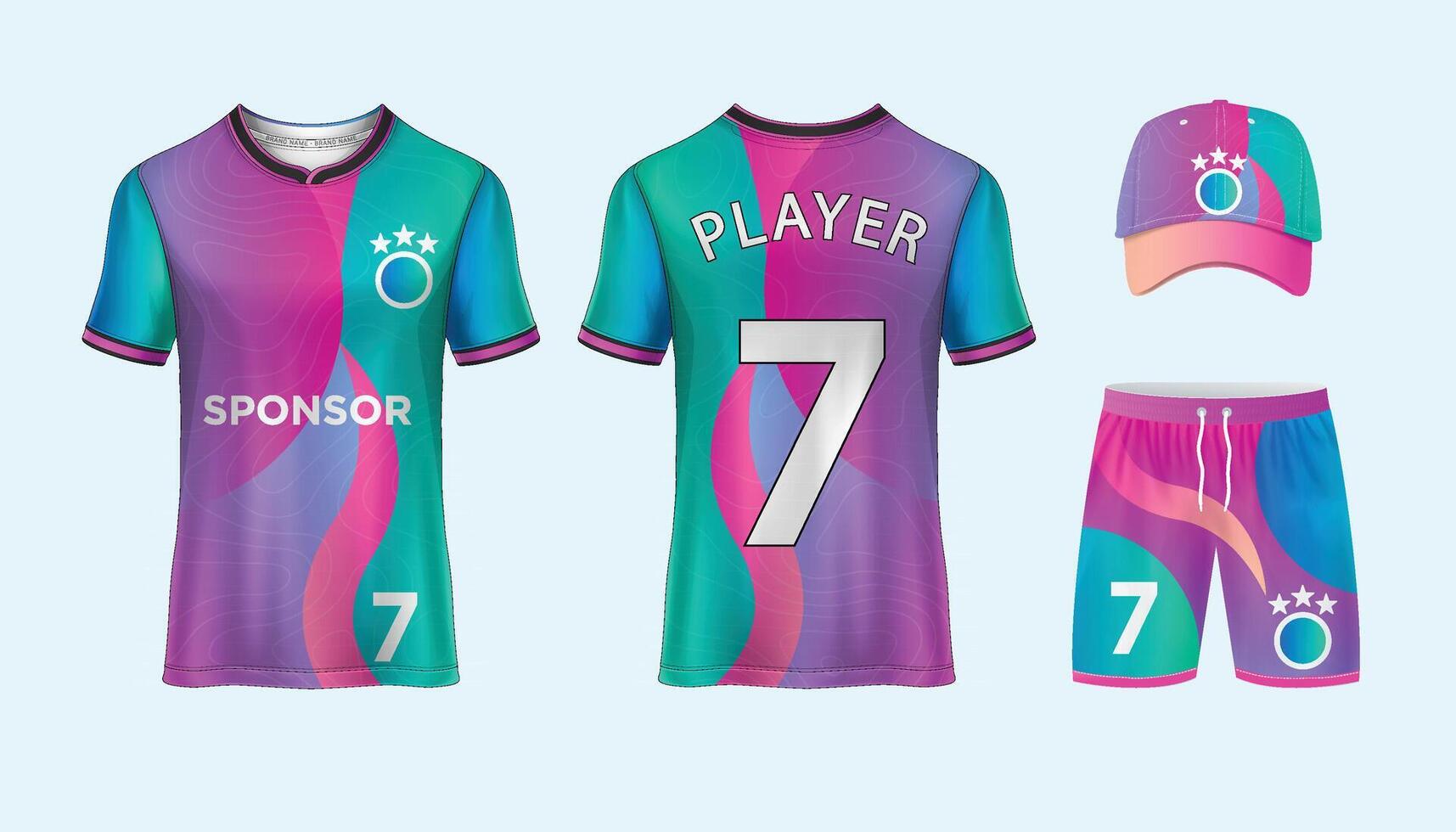 Jersey ontwerp sublimatie t overhemd premie meetkundig patroon ongelooflijk vector verzameling voor voetbal