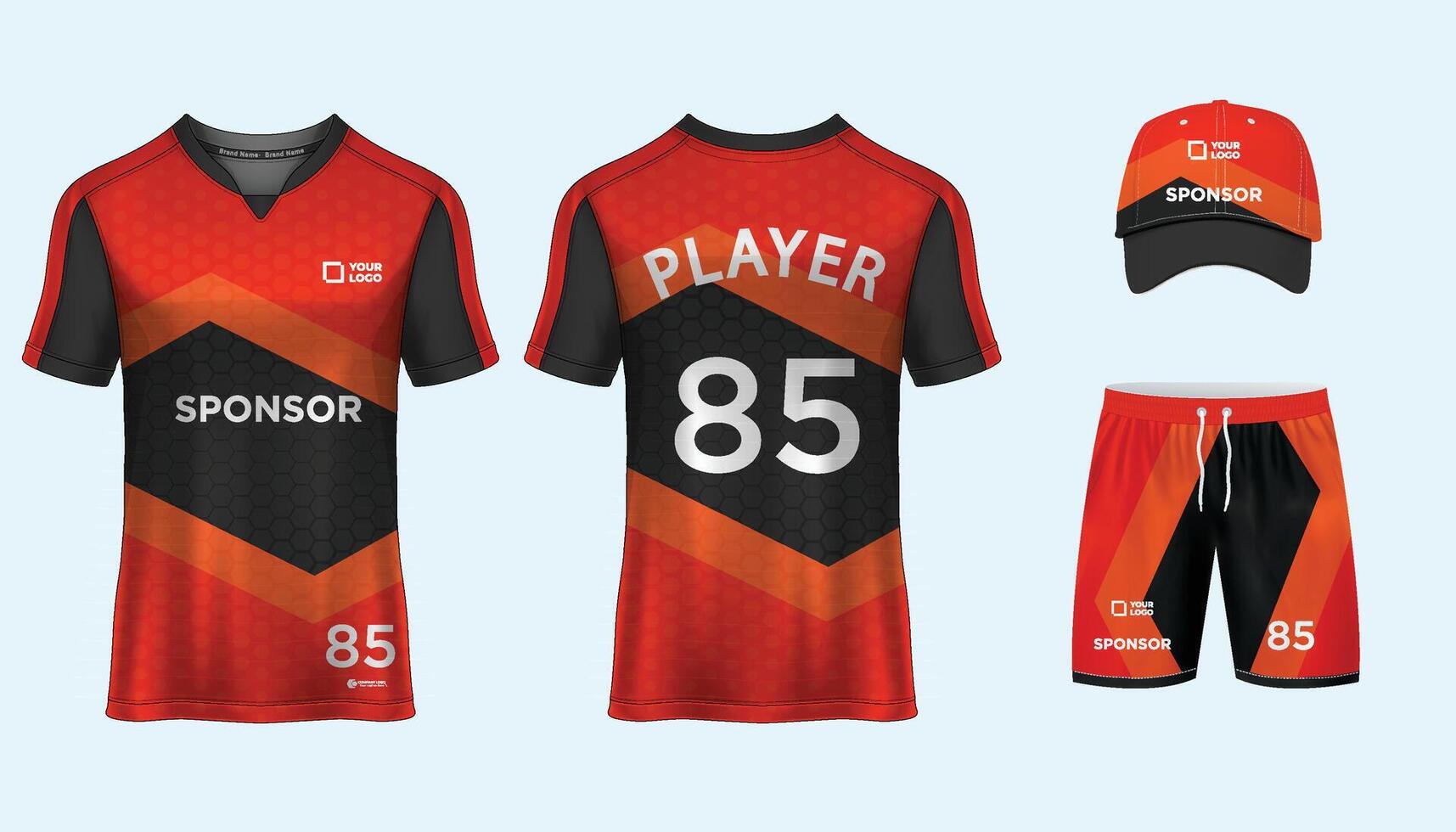 Jersey ontwerp sublimatie t overhemd premie meetkundig patroon ongelooflijk vector verzameling voor voetbal