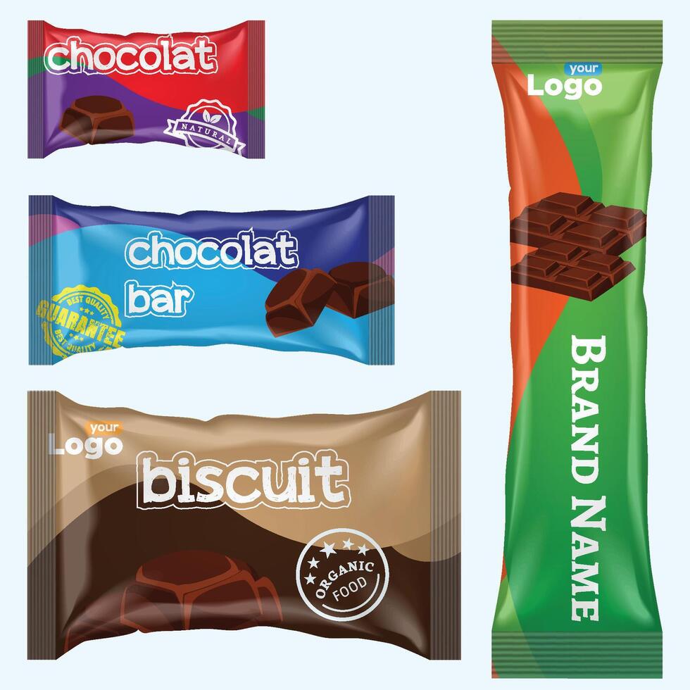 chocola bar van snoep bar reeks geïsoleerd Aan wit achtergrond vector