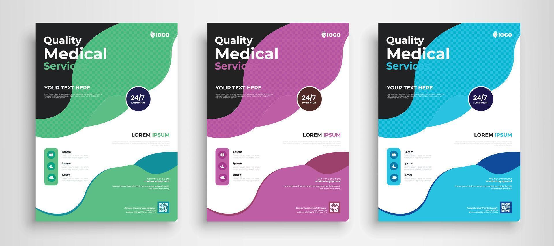 modern medisch folder sjabloon ontwerp. gezondheidszorg bedrijf folder sjabloon, medisch en gezondheidszorg modern folder sjabloon vector