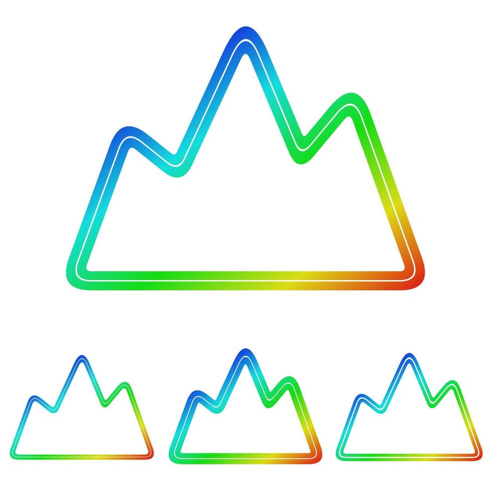 kleurrijk lijn berg, exploratie logo ontwerp reeks vector