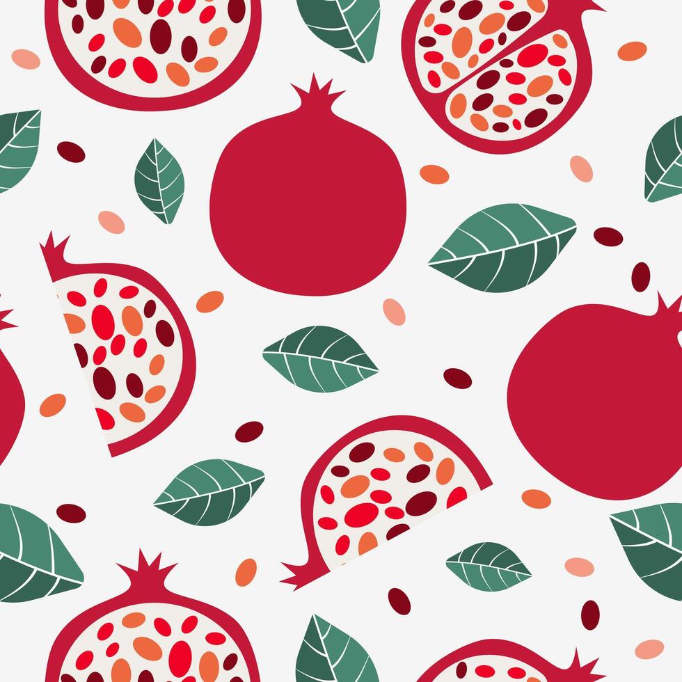 granaatappel naadloos patroon, tropisch fruit patroon vector