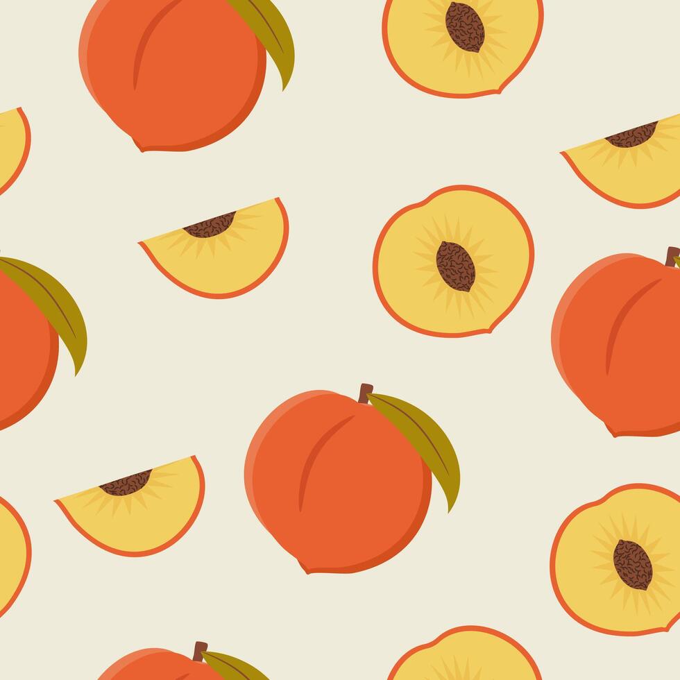 perzik fruit naadloos patroon vector