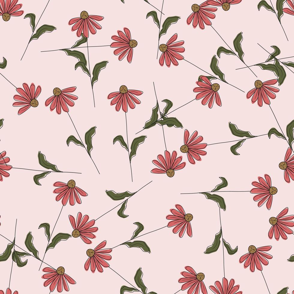 mooi madeliefje bloem naadloos patroon achtergrond vector