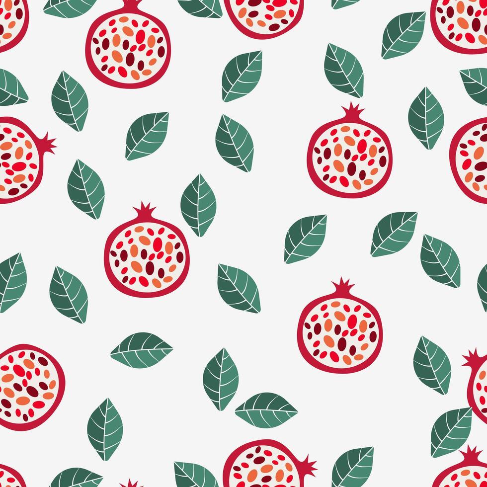 granaatappel naadloos patroon, tropisch fruit patroon vector