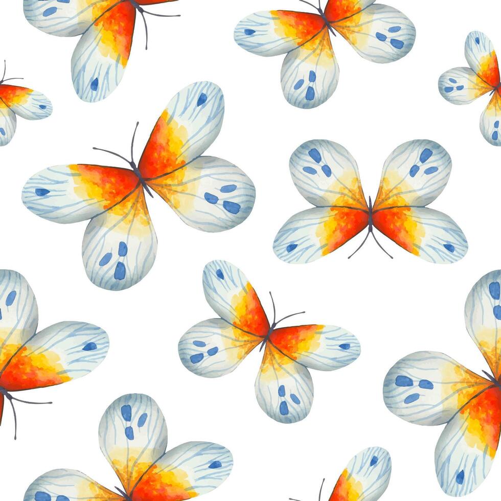 waterverf naadloos patroon met vlinders. voor kleding stof, textiel, behang vector