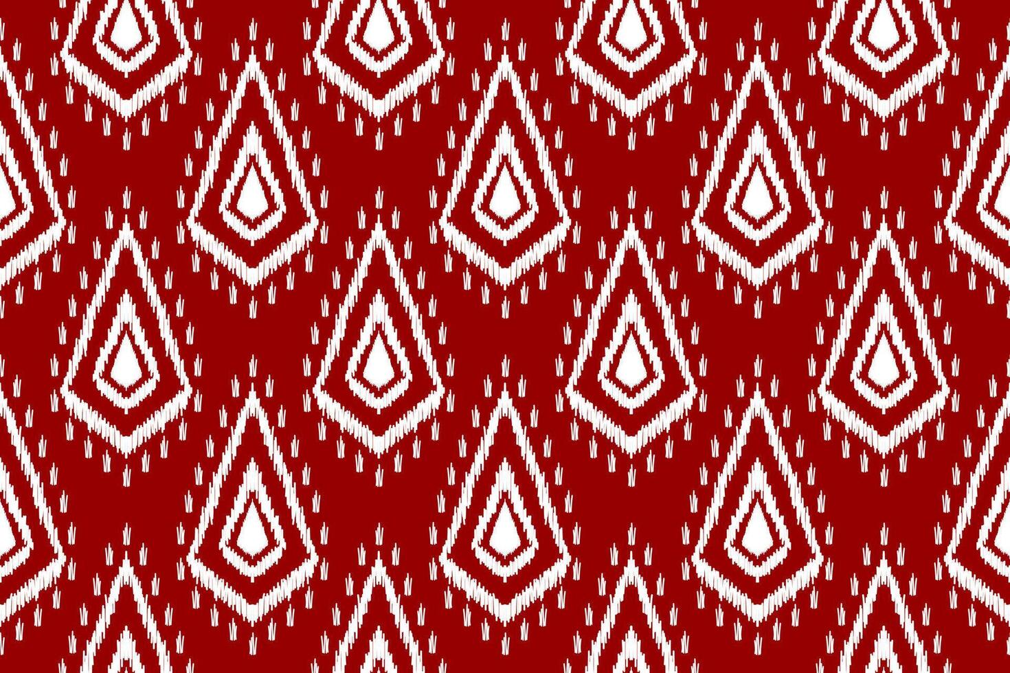 kleding stof etnisch ikat kunst. naadloos patroon in stam. aztec meetkundig ornament afdrukken. rood achtergrond. vector